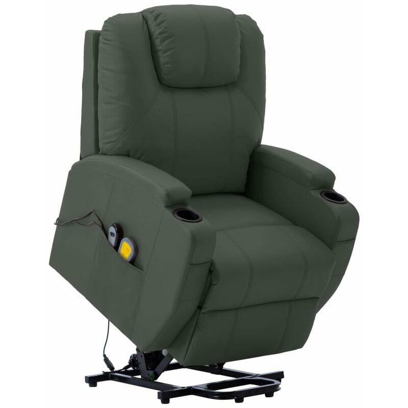 

Happyshopping - Sillon de masaje sistema elevacion cuero sintetico antracita