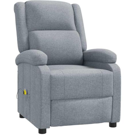 Sillón de masaje tela gris claro vidaXL