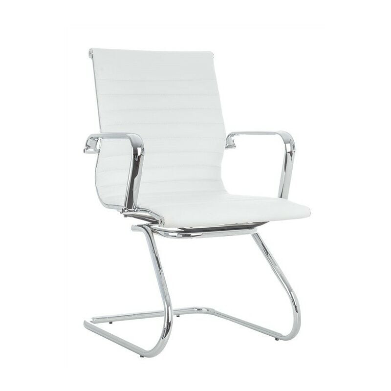 

Sillón de oficina ALABAMA, fijo, similpiel blanca