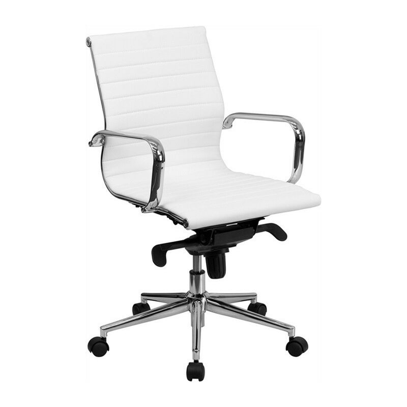 

Bh Design - Sillón de oficina ALABAMA, giratorio, similpiel blanca