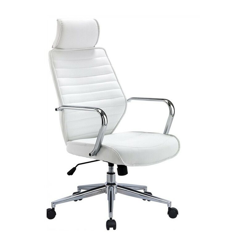 

Sillón de oficina BRATISLAVA, alto, gas, basculante, similpiel blanca