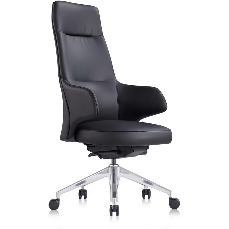 

Sillon de oficina Carlton aluminio grueso acolchado ecopiel negro - negro