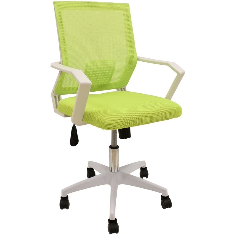 

Sillón de oficina CLENT, blanco, malla y tejido verde