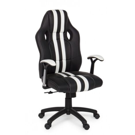 Sillón de oficina con reposabrazos Spider en polipiel blanca