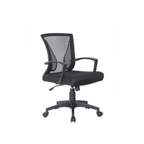 Sillón de oficina con respaldo negro transpirable cm 57 x 65 x 91 h
