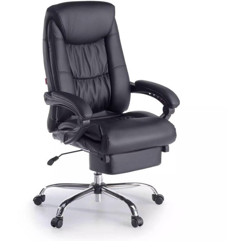 

Sillon de oficina Debra, reposapies, brazos tapizados, negro - negro