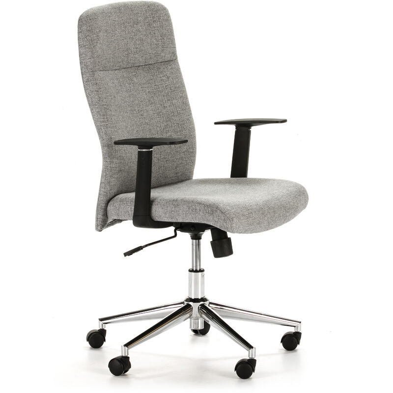 

Sillón De Oficina Elevable Y Reclinable EZRA Tela. Color Gris Claro. Metal CGIANNAdo
