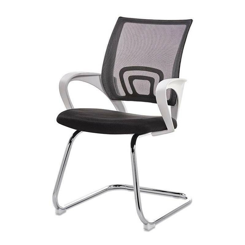 

Sillón de oficina FISS NEW, blanco, fijo, malla y tejido negro