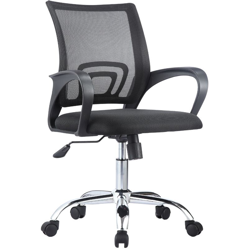 

Sillón de oficina FISS NEW (M), negro, gas, basculante, malla y tejido negro