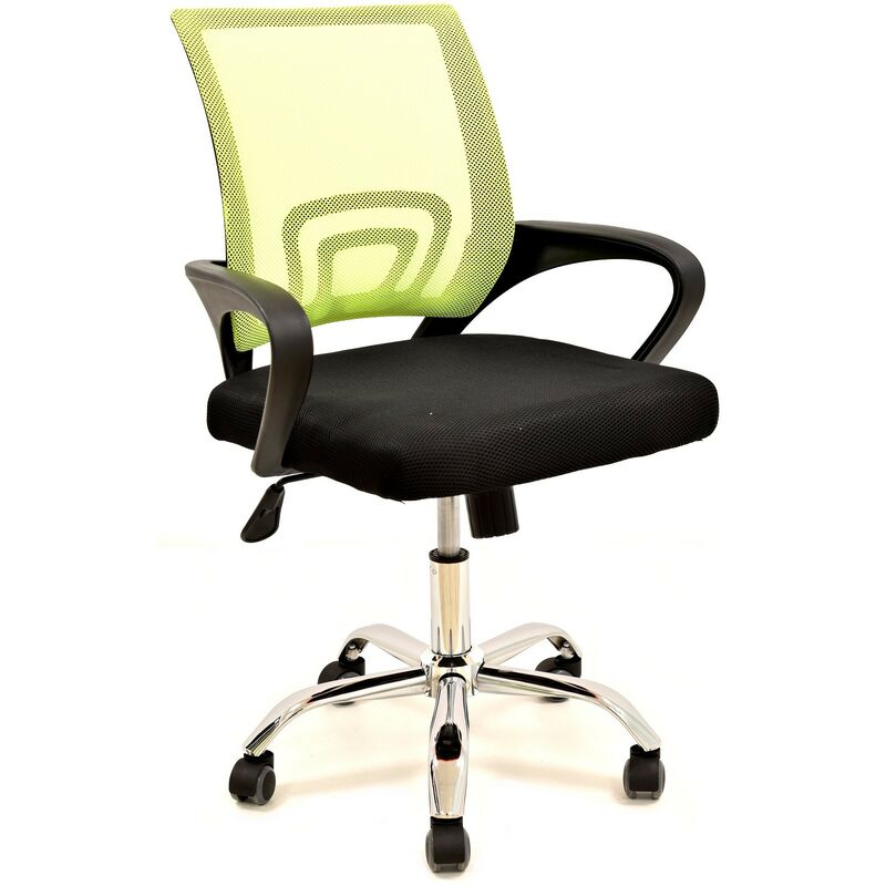 

Sillón de oficina FISS NEW, negro, gas, basculante, malla verde, tejido negro