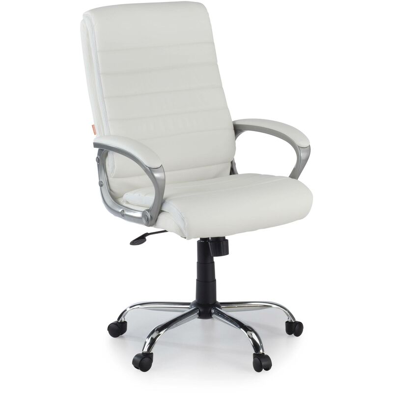 

Sillon de oficina Gamma, brazos tapizados, blanco - blanco