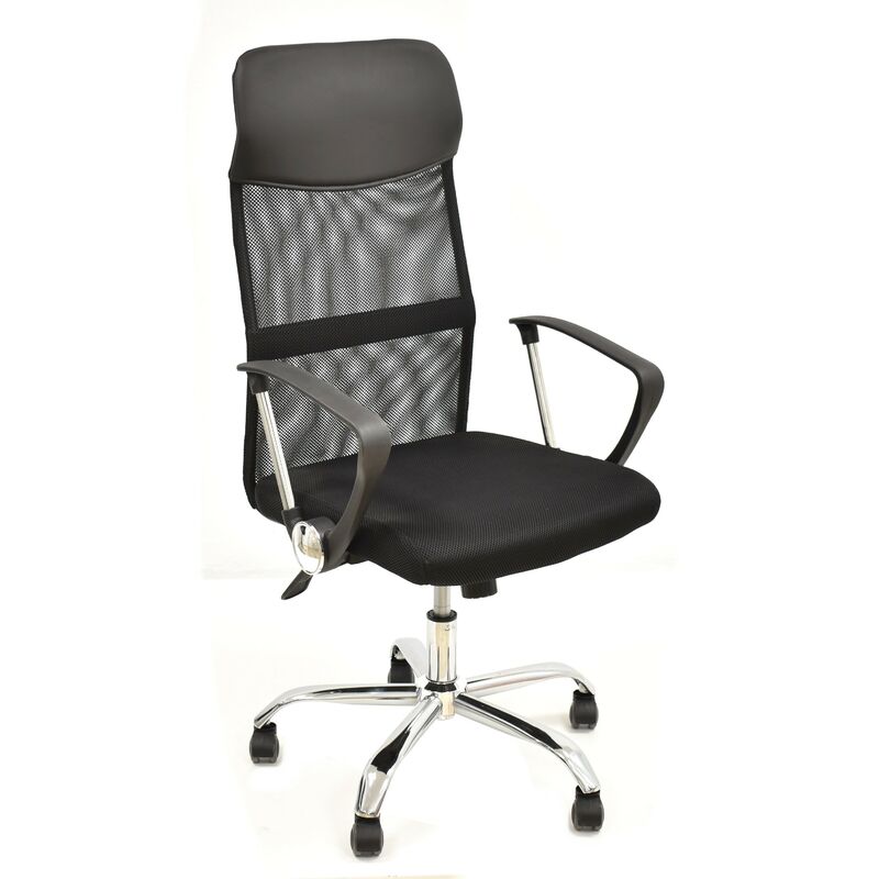 

Sillón de oficina GINO ( H ), malla negra y tejido mesh negro