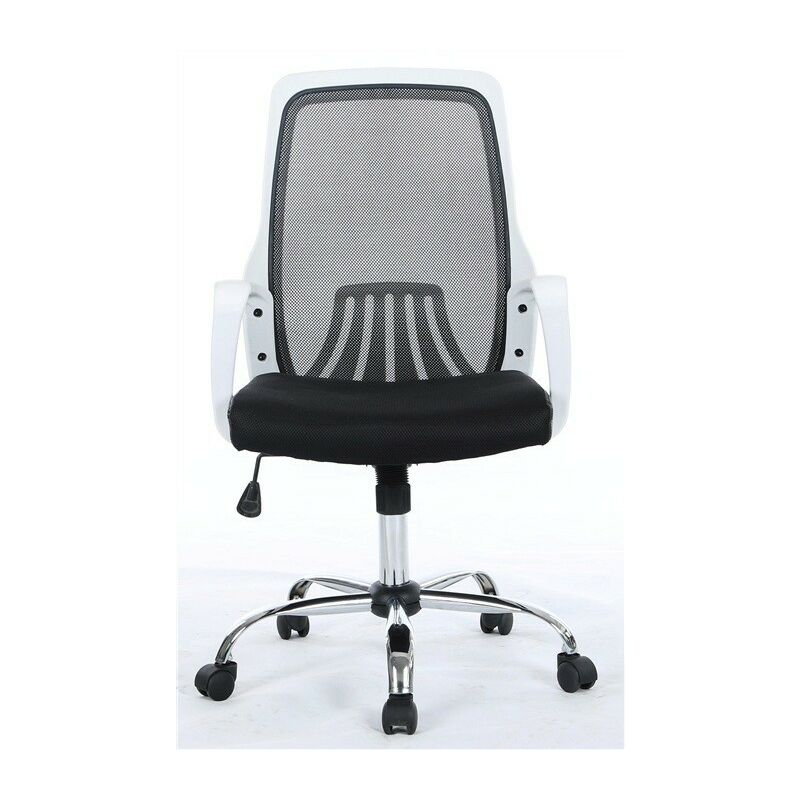 

Sillón de oficina GREIT, blanco, gas, basculante, malla y tejido negro
