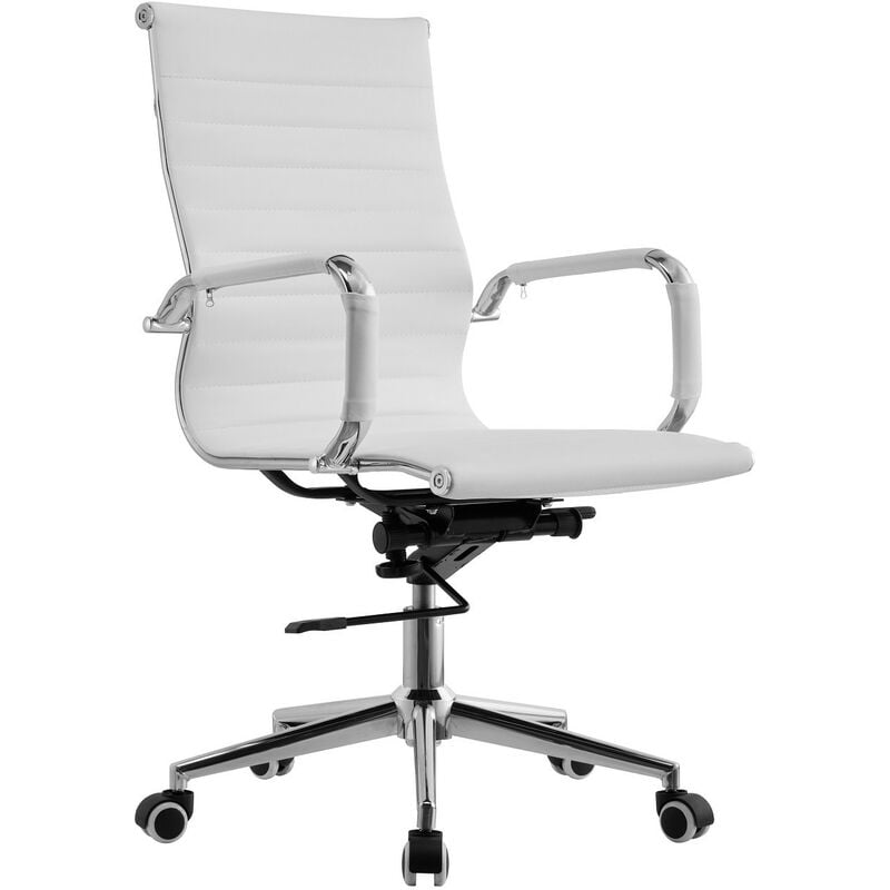 

Sillón de oficina KIEV, giratorio, gas, basculante profundo, similpiel blanca