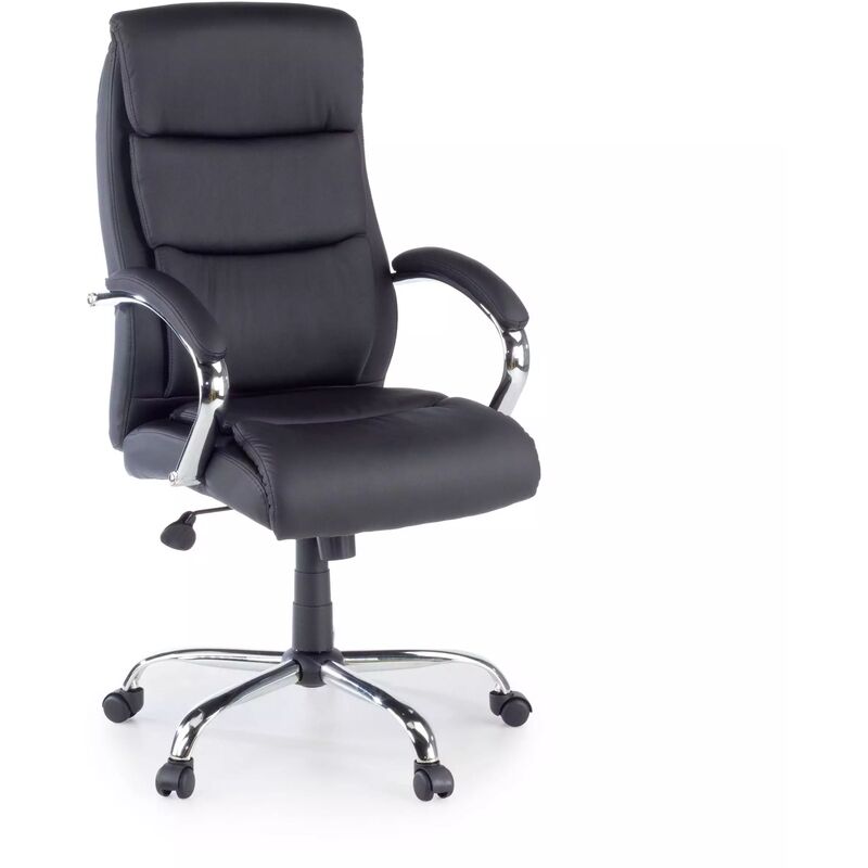 

Sillon de oficina Leicester, brazos tapizados, negro - negro