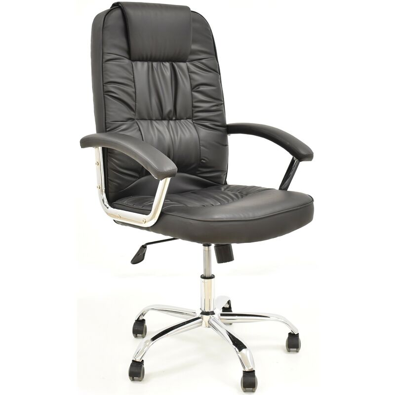 

Sillón de oficina PAOLO, alto, gas, basculante, similpiel negra