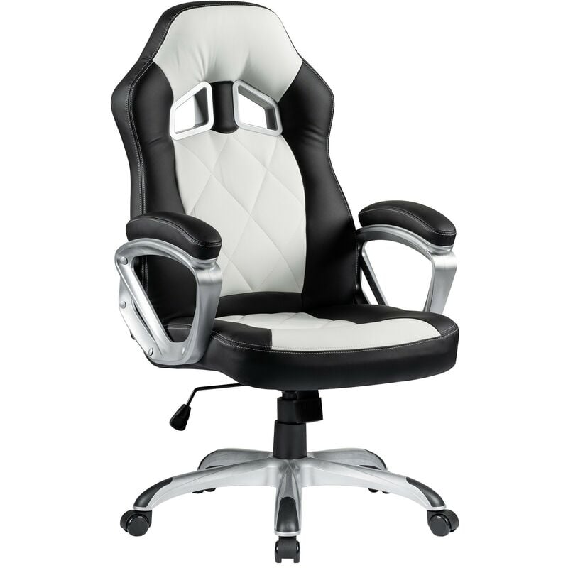 

Sillón de oficina PORTIMAO, racing, similpiel blanca y negra