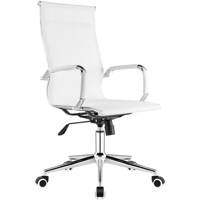 

Sillón de oficina PRAGA, alto, gas, basculante, malla blanca