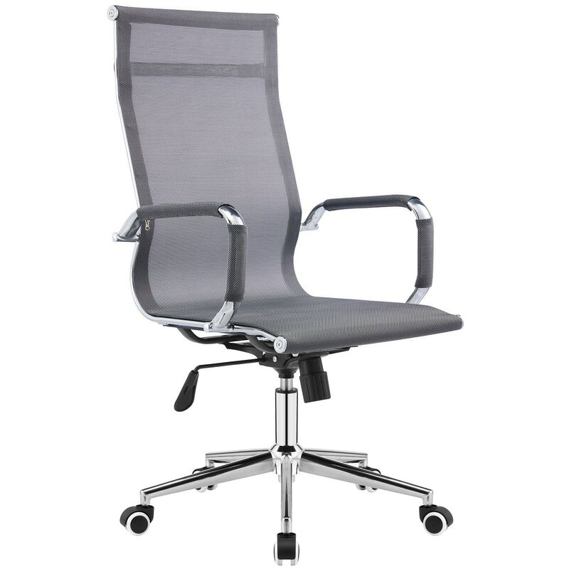 

Sillón de oficina PRAGA, alto, gas, basculante, malla gris