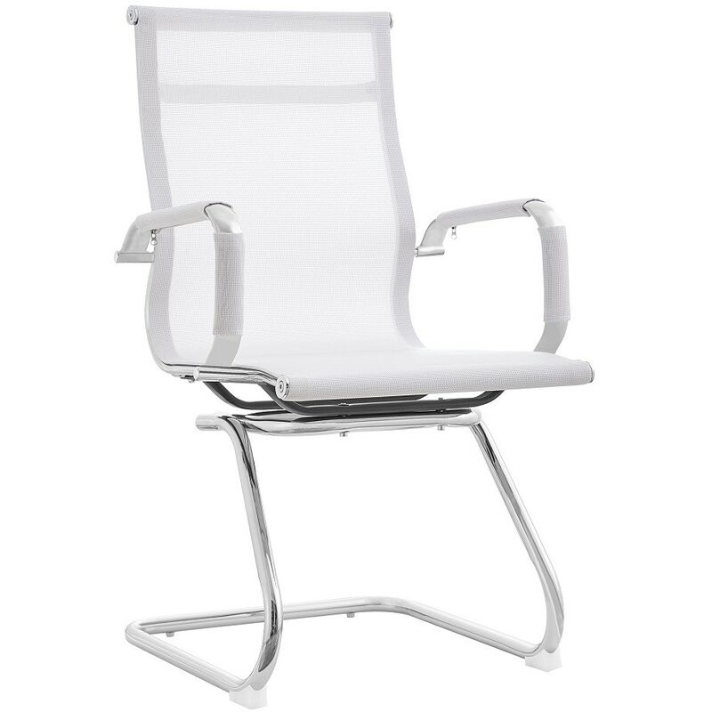 

Sillón de oficina PRAGA, fijo, cromado, malla blanca