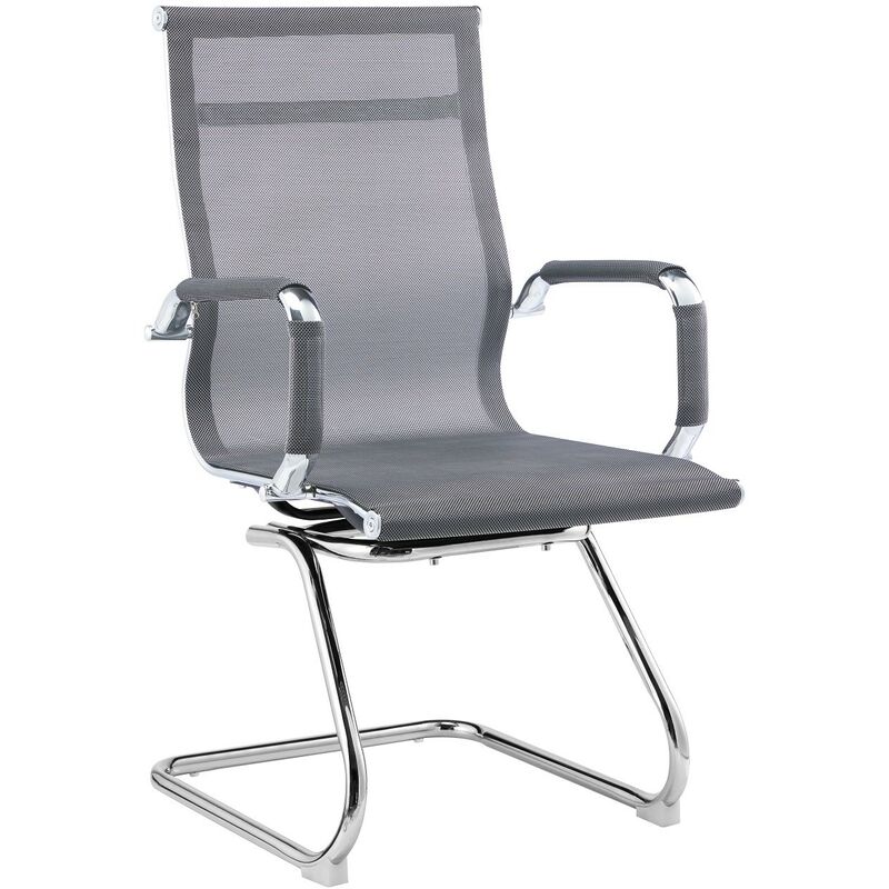 

Sillón de oficina PRAGA, fijo, cromado, malla gris