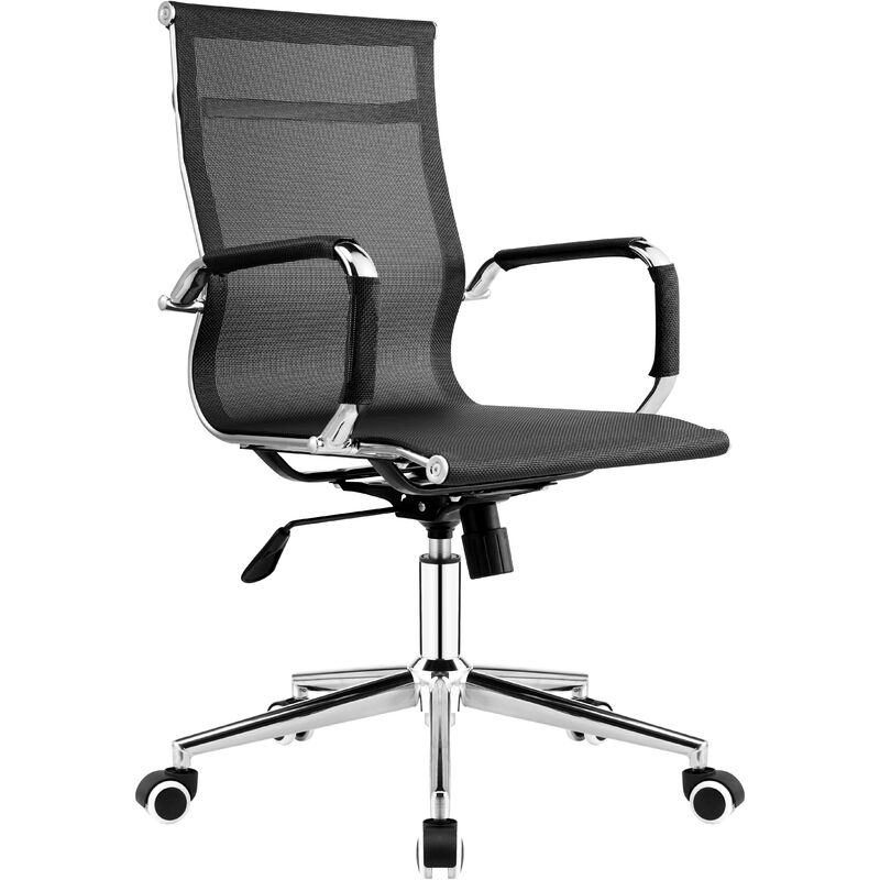 

Sillón de oficina PRAGA, giratorio, gas, basculante, malla negra