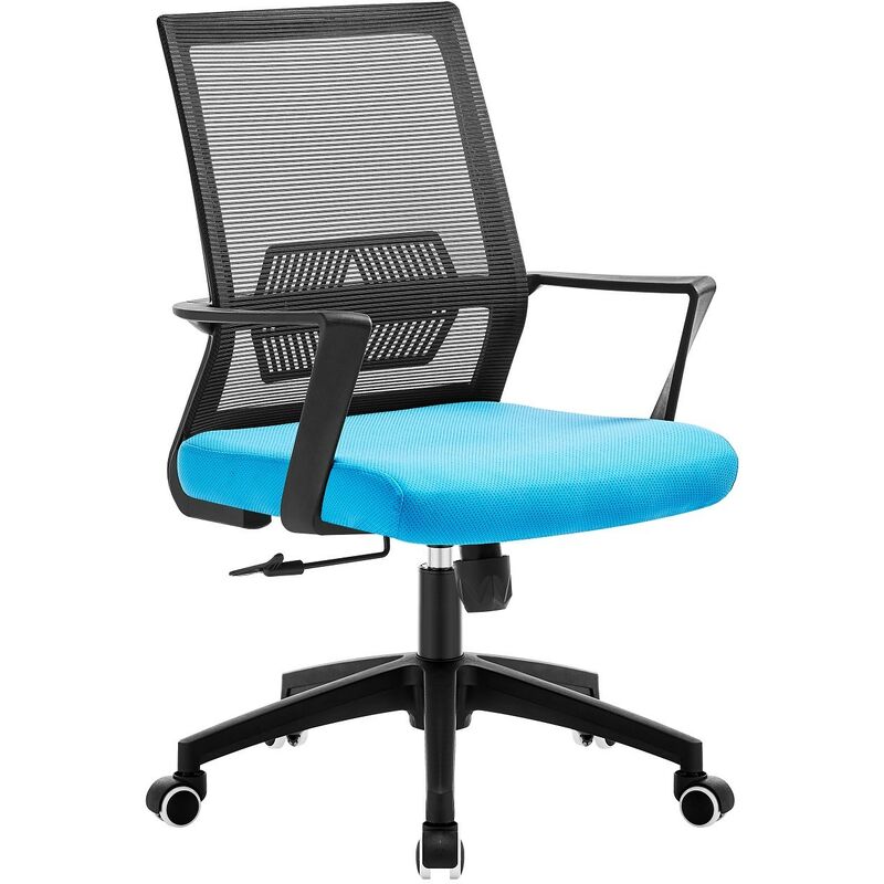 

Sillón de oficina RISLEY, negro, malla negra, tejido azul claro
