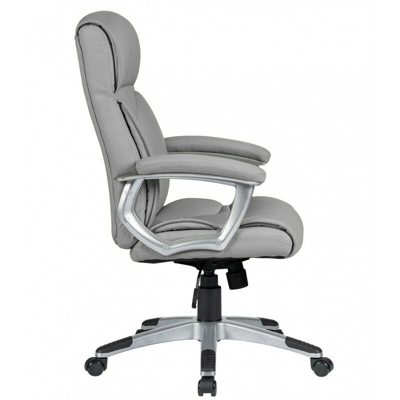 

Sillón de oficina ROTERDAM, alto, gas, basculante, similpiel gris claro