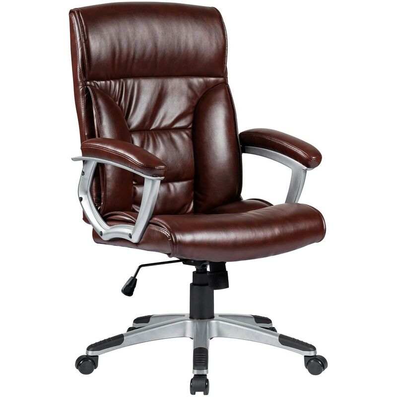 

Sillón de oficina ROTERDAM, alto, gas, basculante, similpiel marrón