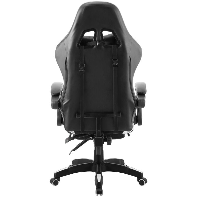 

Sillón de oficina SAKHIR, racing, similpiel negra y blanca