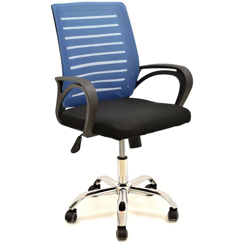 

Sillón de oficina SUNSET, negro, gas, basculante, malla azul, tejido negro