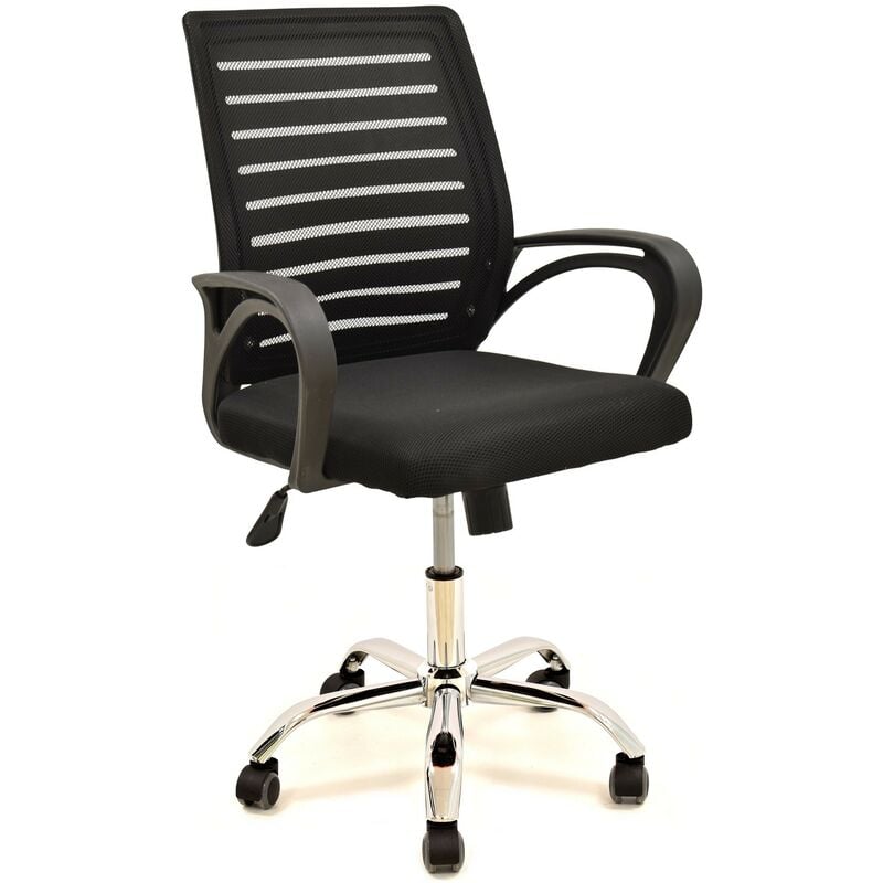 

Sillón de oficina SUNSET, negro, gas, basculante, malla y tejido negro