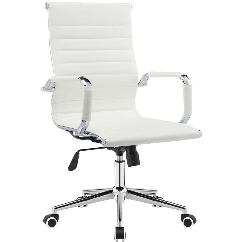 

Sillón de oficina VARSOVIA, giratorio, gas, basculante, similpiel blanca