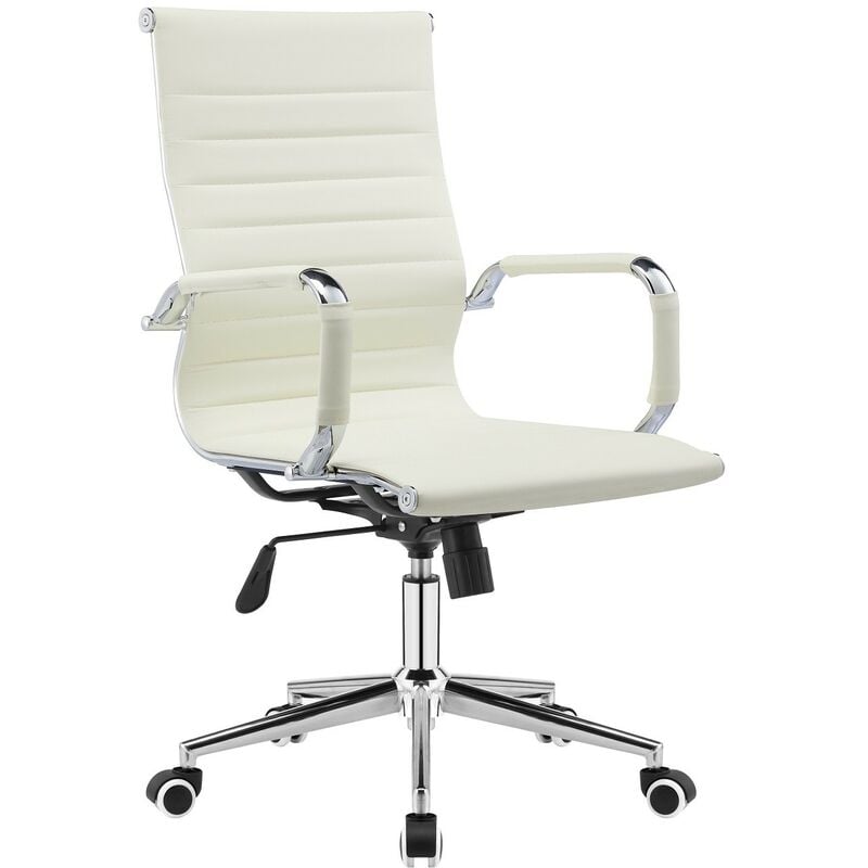 

Sillón de oficina VARSOVIA, giratorio, gas, basculante, similpiel crema