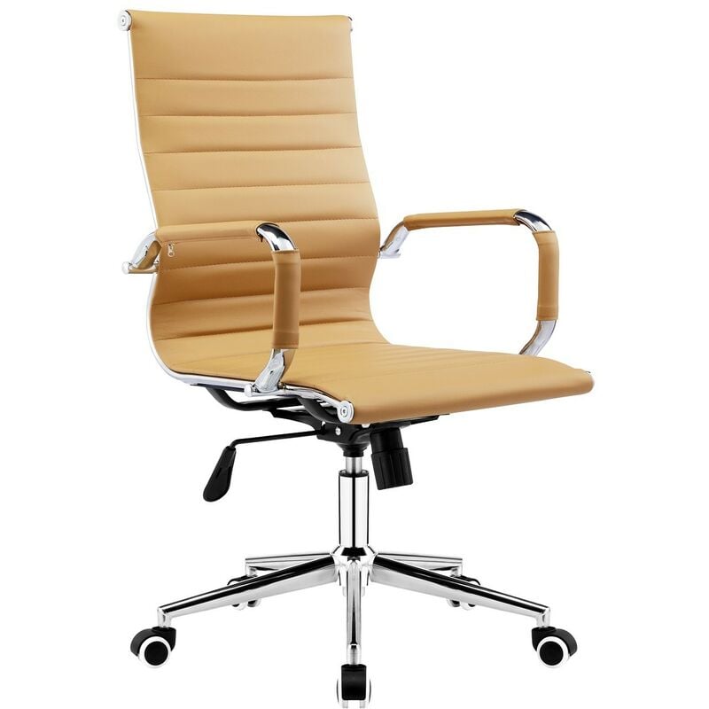 

Sillón de oficina VARSOVIA, giratorio, gas, basculante, similpiel marrón claro