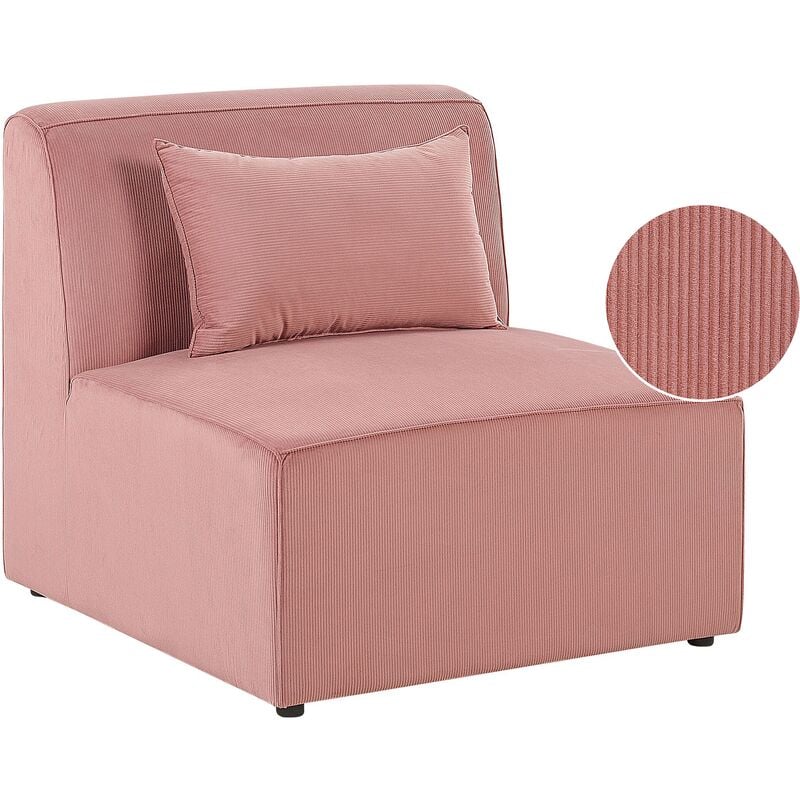 

Beliani - Sillón de pana rosa LEMVIG
