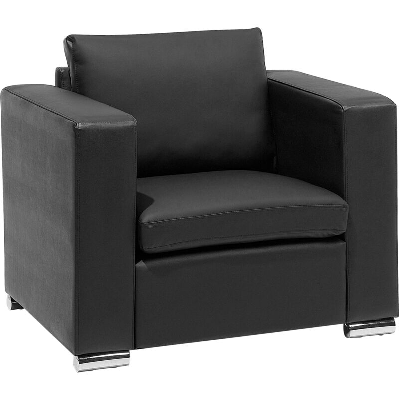 

Sillón de piel negro HELSINKI