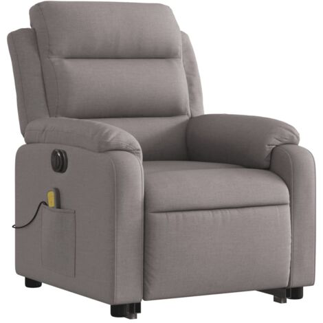 Sillón de relajación con función de masaje y sillón reclinable en tela topo DEC027868