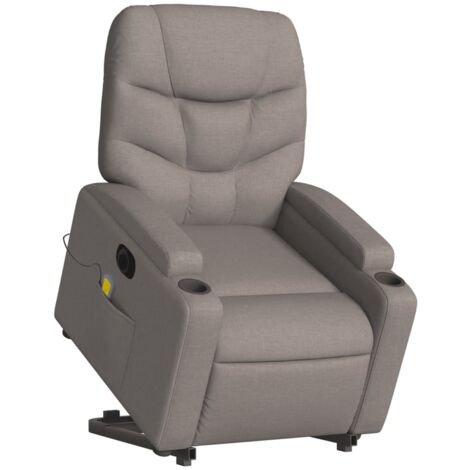 Sillón de relajación con función de masaje y sillón reclinable en tela topo DEC027869
