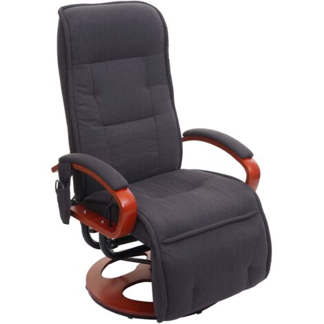 Sillón de relajación función masaje 9 programas 5 niveles de intensidad tejido gris oscuro 040006384