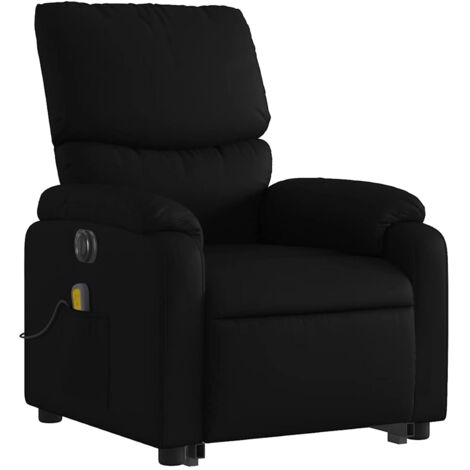 Sillón de relajación función masaje y reclinable función elevación eléctrica en PVC negro DEC027805