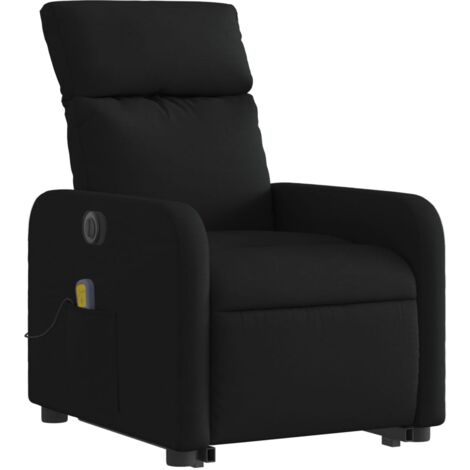 Sillón de relajación función masaje y reclinable función elevación eléctrica en tela negra DEC027824