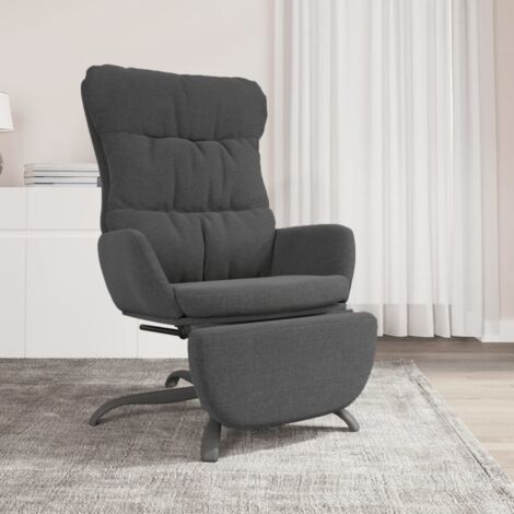 Sillón reclinable con reposapiés cuero sintético negro VidaXL55247