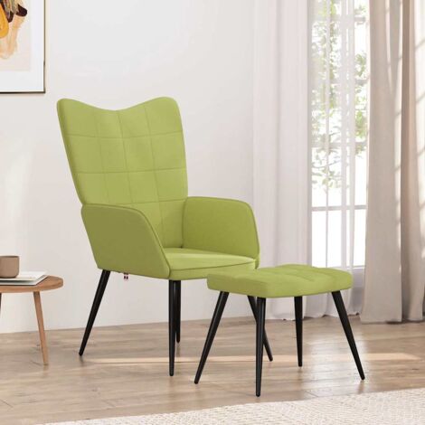 Sillón de relax con reposapiés tela verde