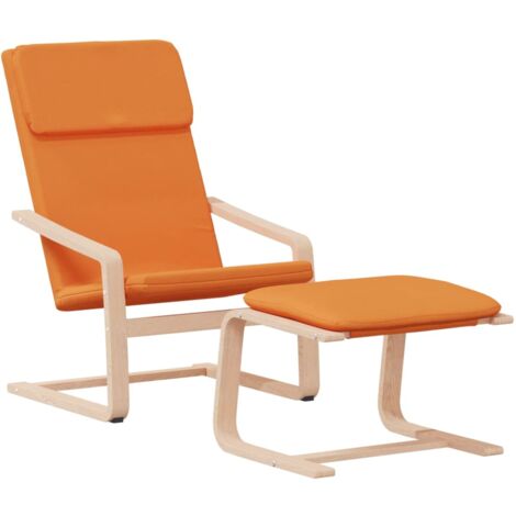 Sillón de relax con taburete tela amarillo oscuro vidaXL