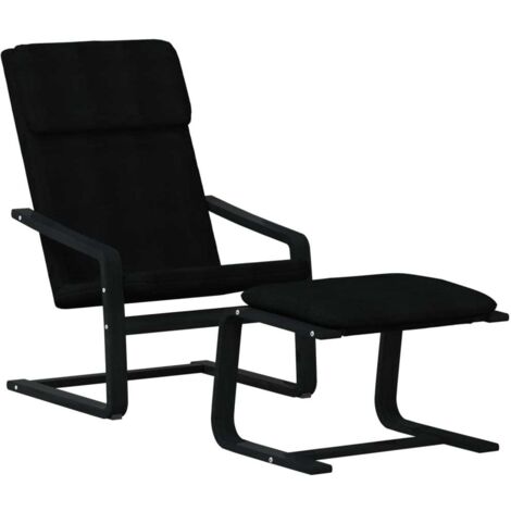 Sillón de relax con taburete tela negro vidaXL