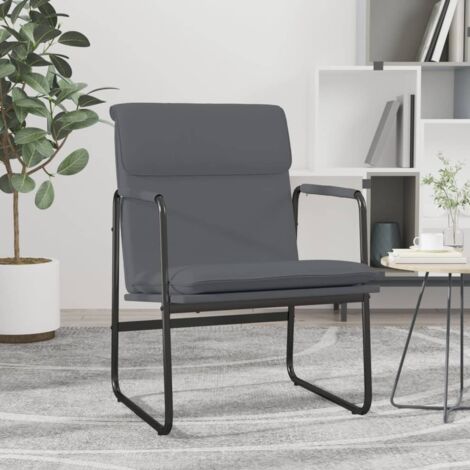 Sillón de relax cuero sintético gris 55x64x80 cm
