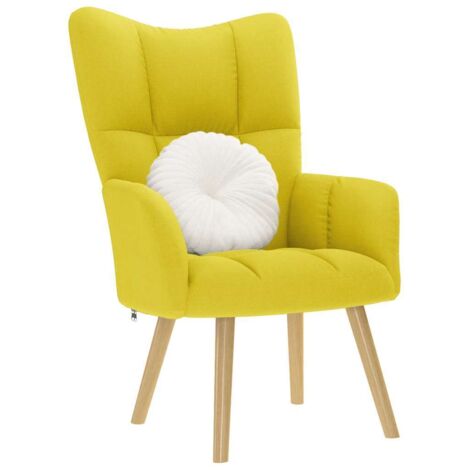 Sillón de relax de tela amarillo clara vidaXL