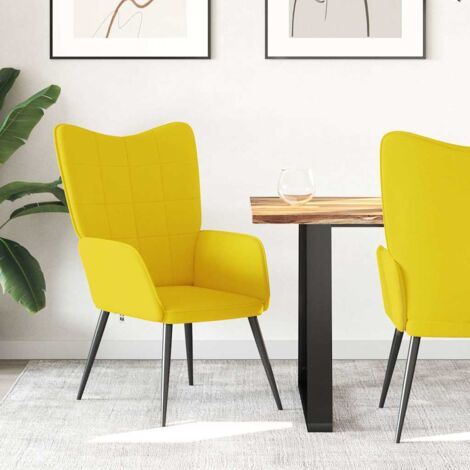 Sillón de relax de tela amarillo mostaza