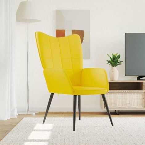 Sillón de relax de tela amarillo mostaza vidaXL